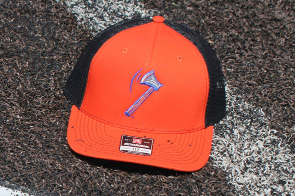 Orange and Black "Ax" Trucker Hat